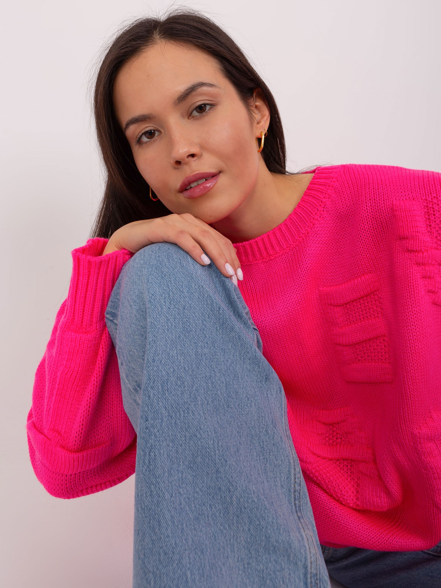 Sweter Fluo różowy - obrazek 4