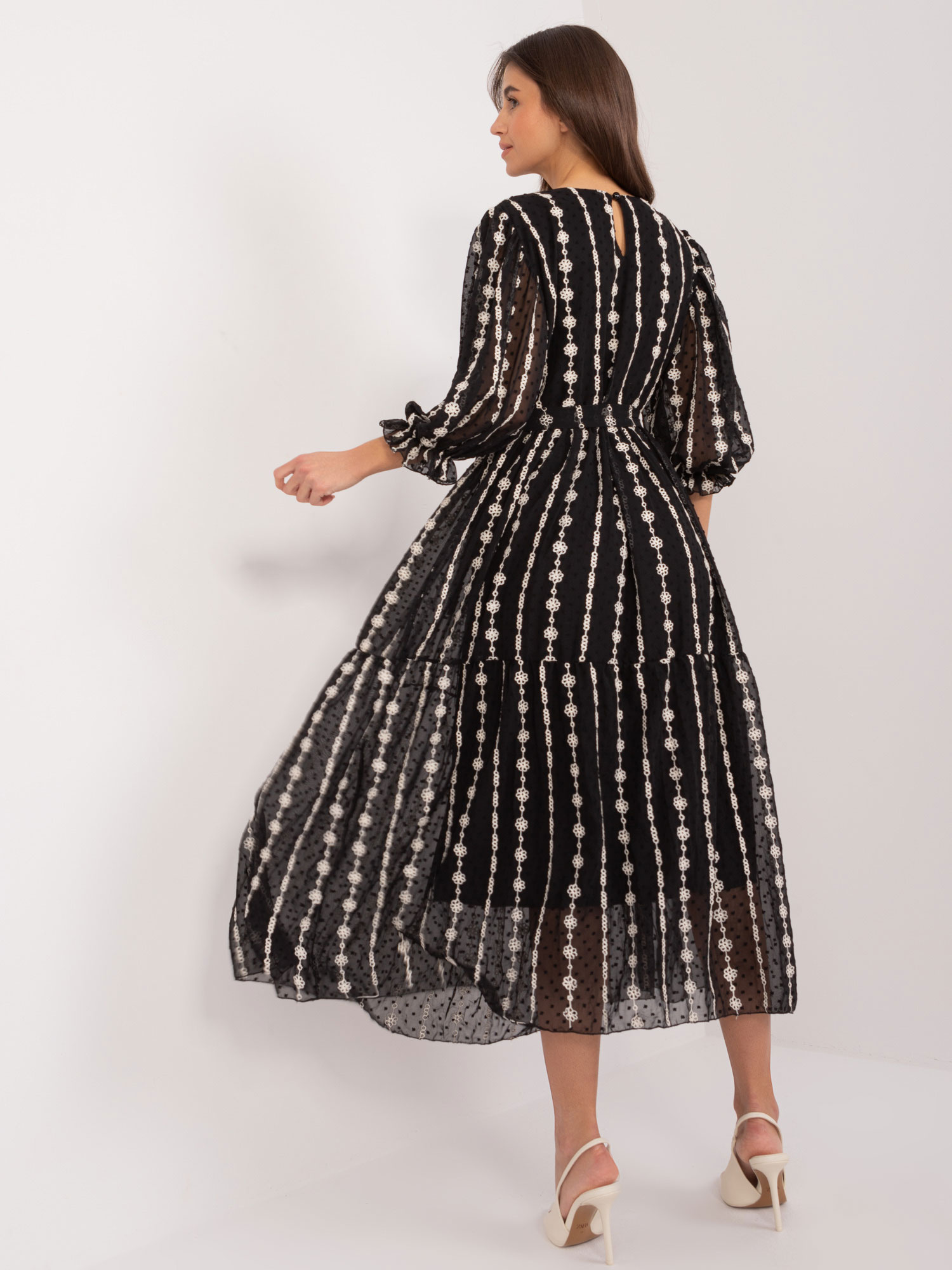 Sukienka Czarno-beżowy - obrazek 4