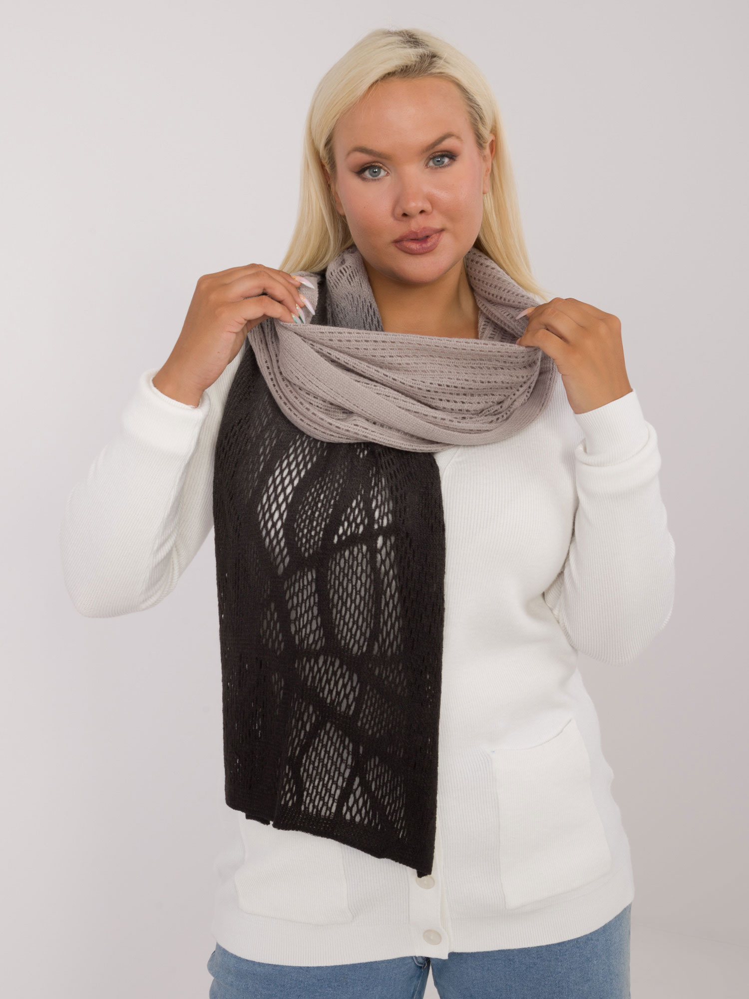 Szalik Szaro-czarny - obrazek 4