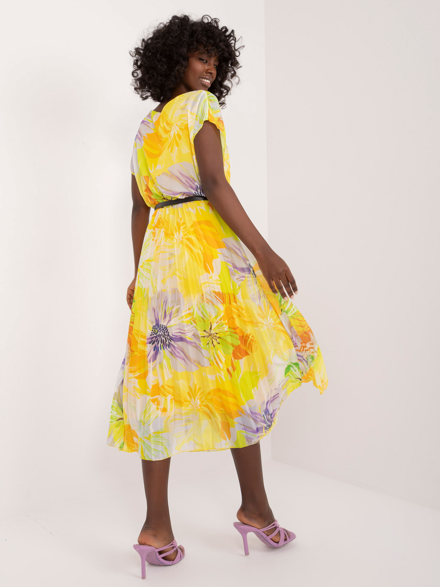 Sukienka Biało-żółty - obrazek 4