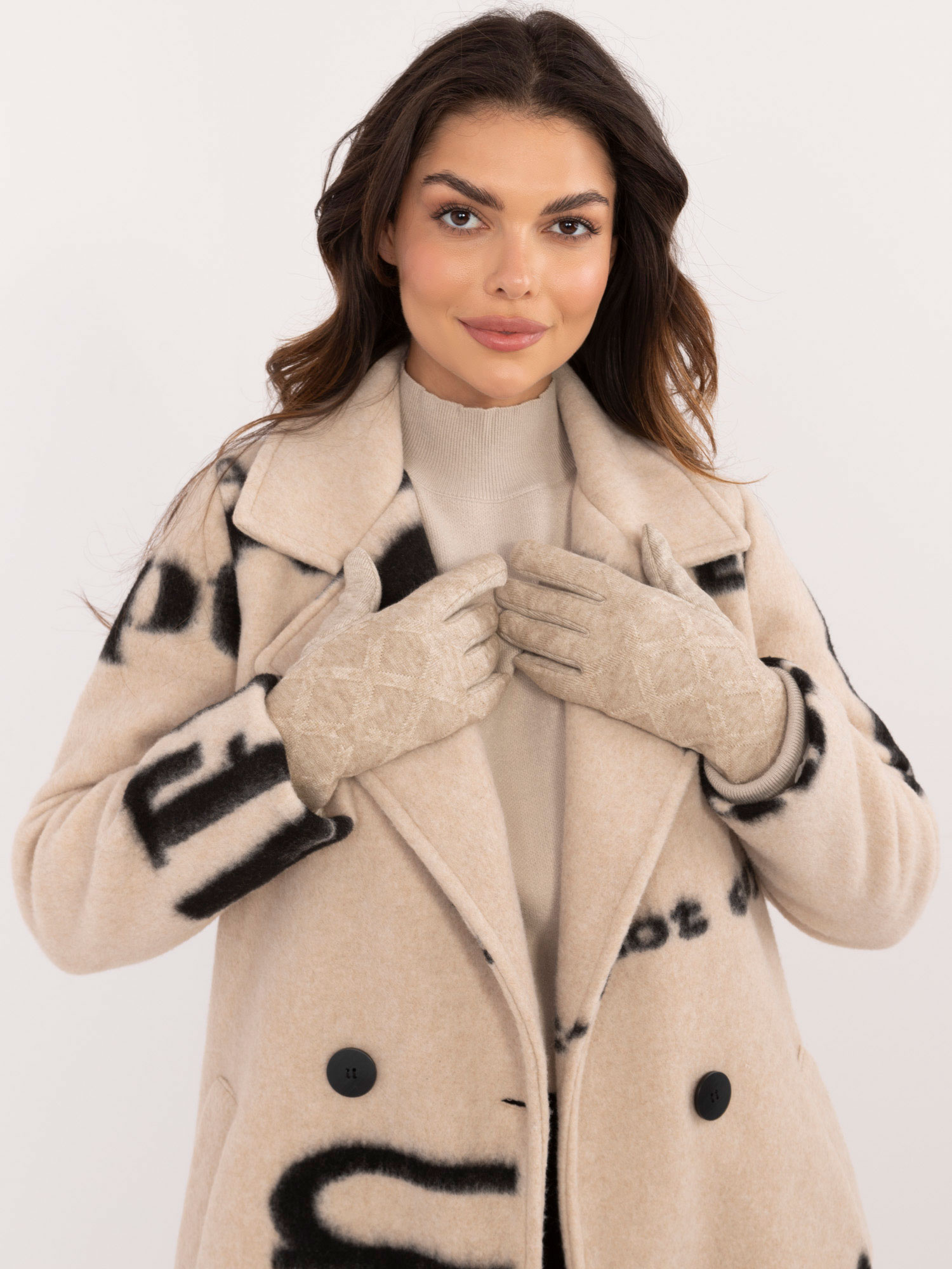 Rękawiczki Beżowy - obrazek 4