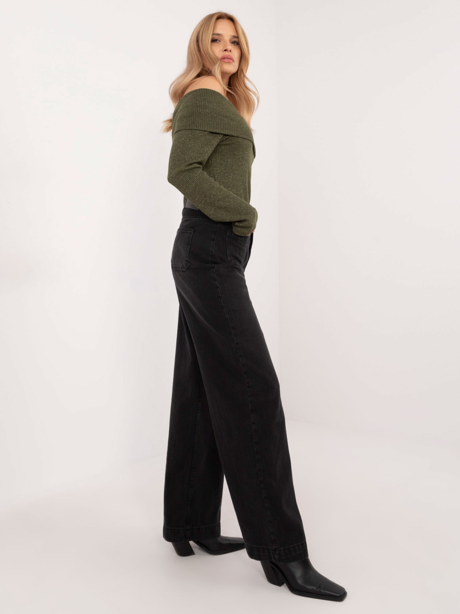 Spodnie jeans Czarny - obrazek 4