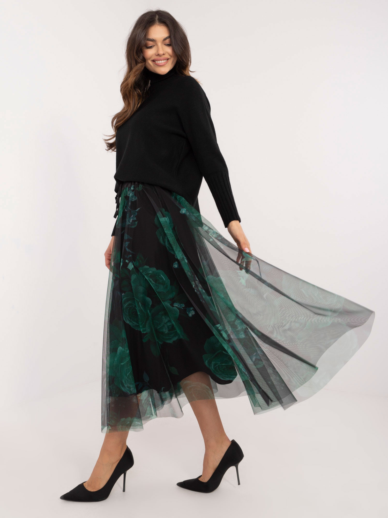 Spódnica Czarno-zielony - obrazek 4