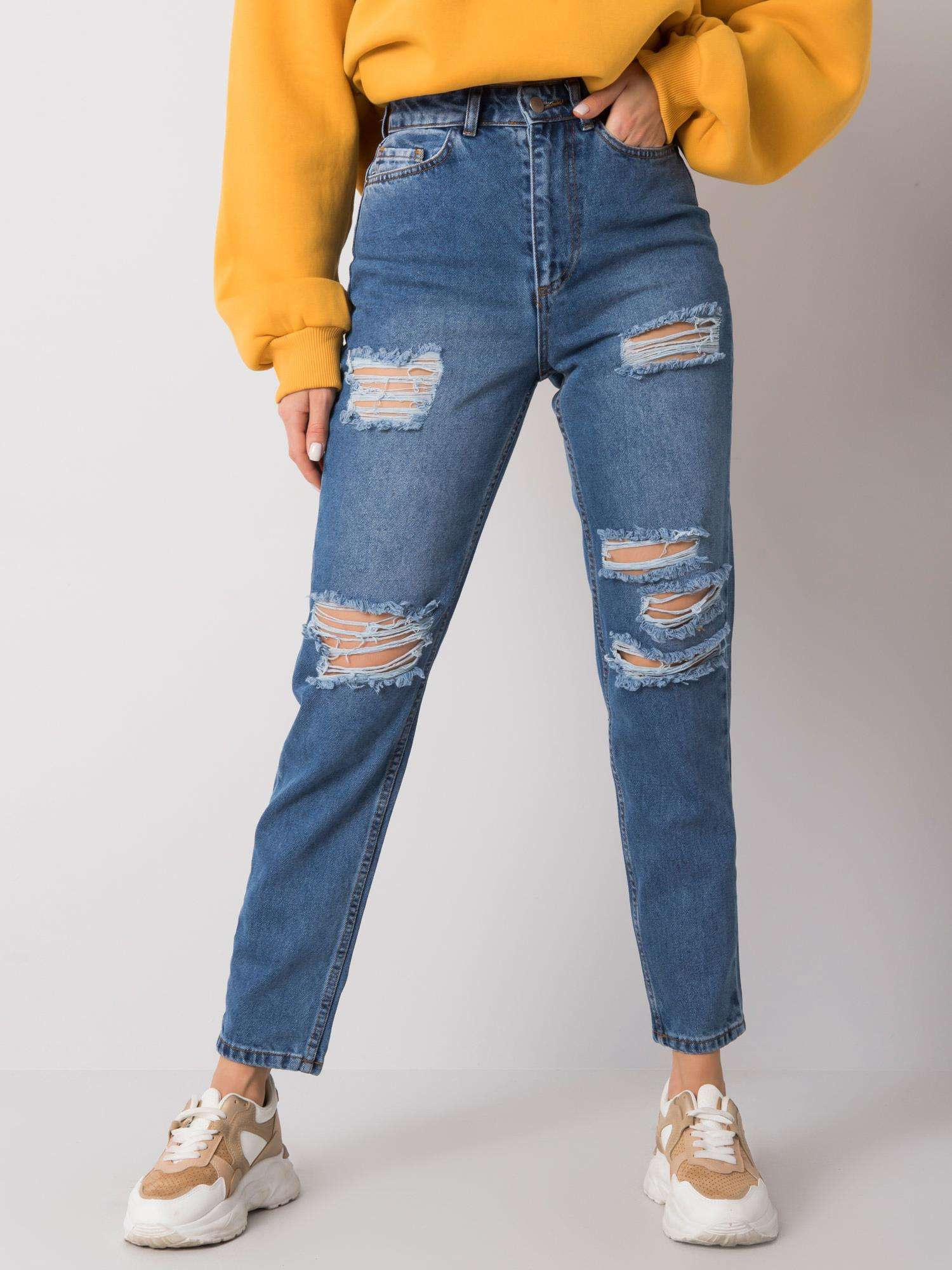 Spodnie jeans Niebieski - obrazek 4