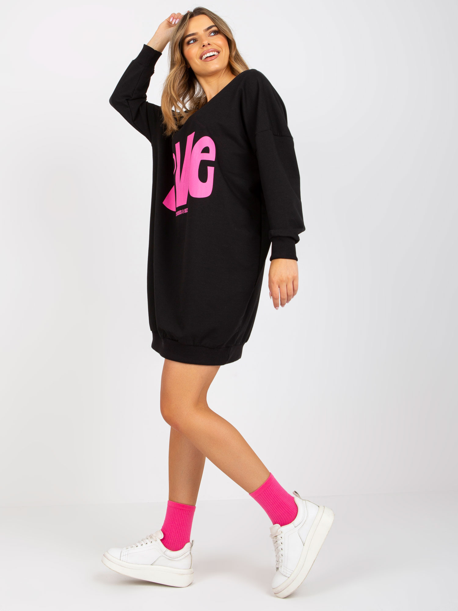 Tunika Czarno-różowy - obrazek 4