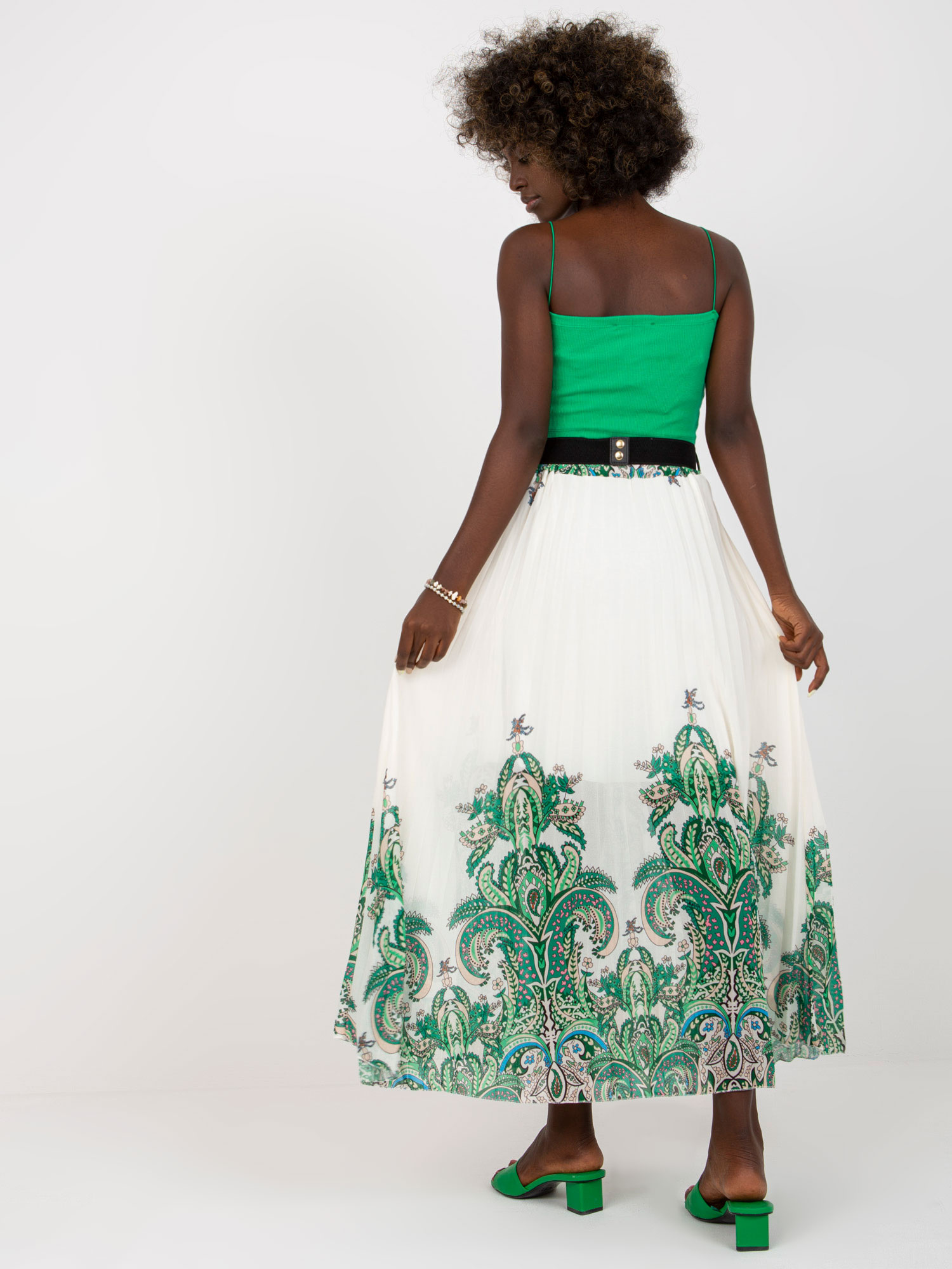 Spódnica Biało-zielony - obrazek 4