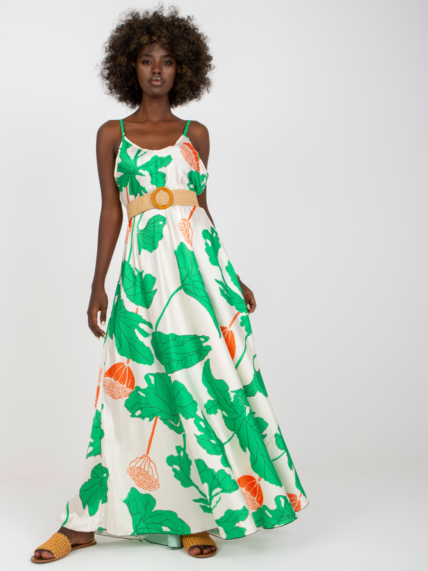 Sukienka Biało-zielony - obrazek 4