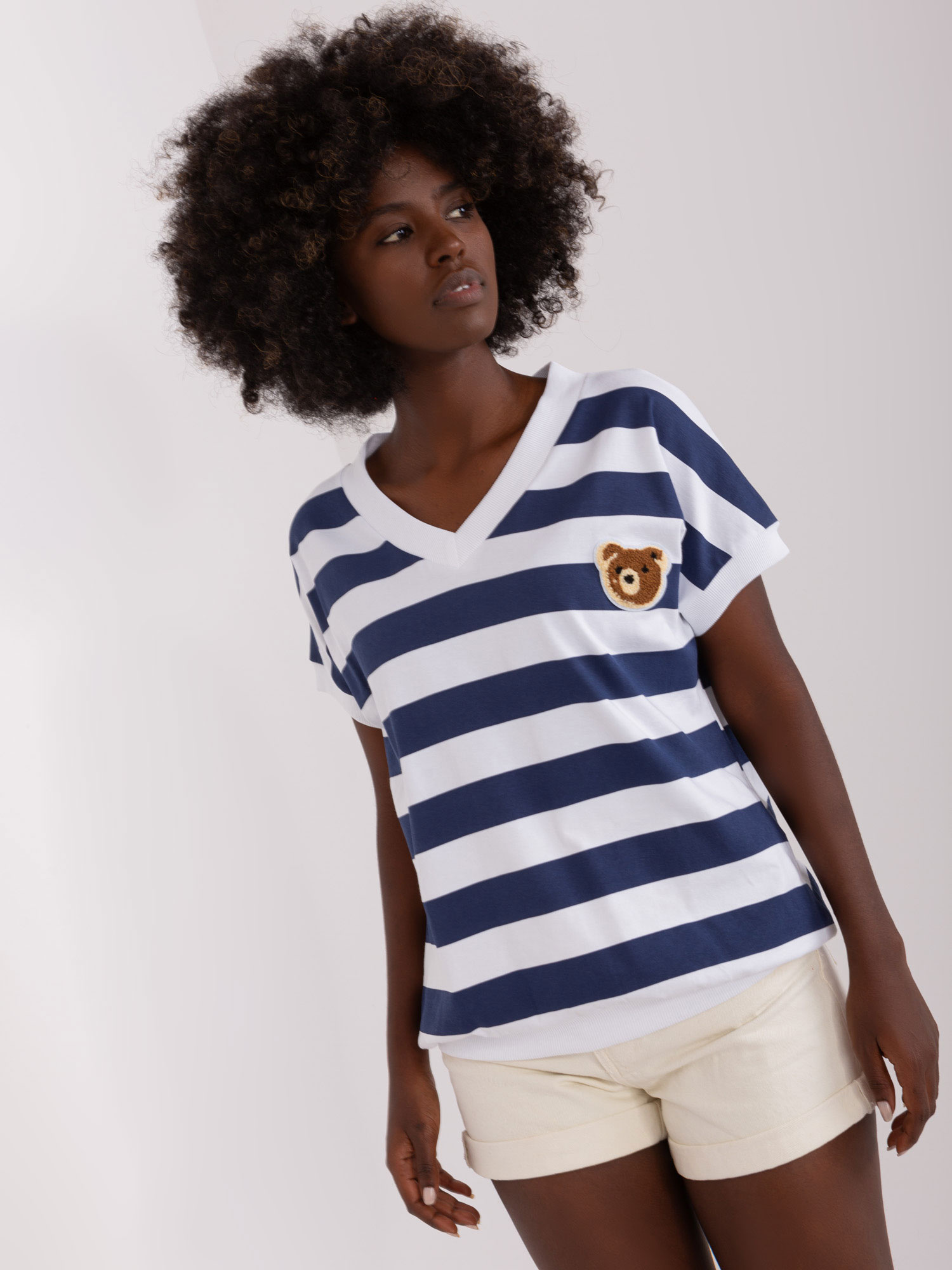 Bluzka Biało-granatowy - obrazek 5