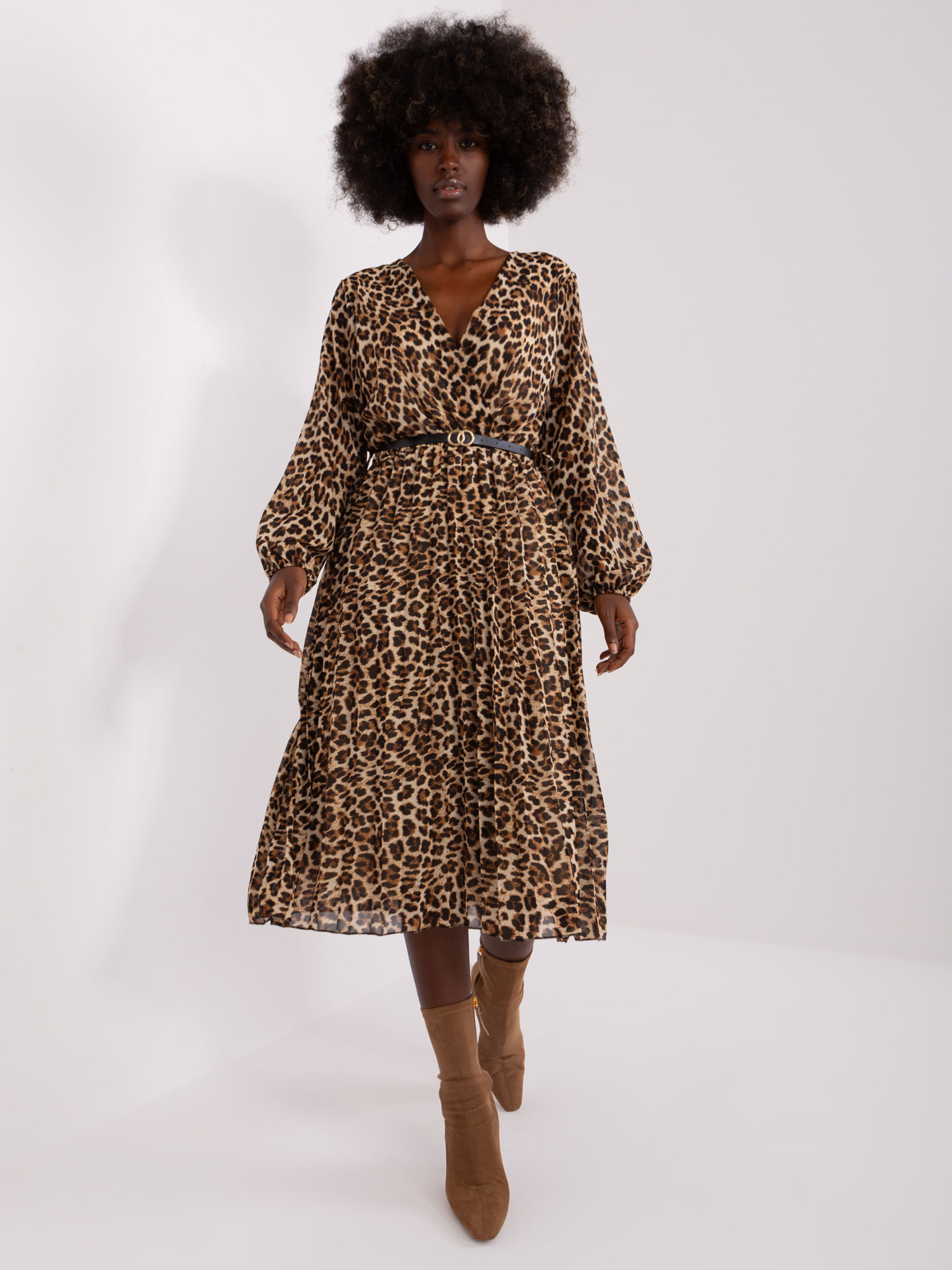 Sukienka Czarno-beżowy - obrazek 5