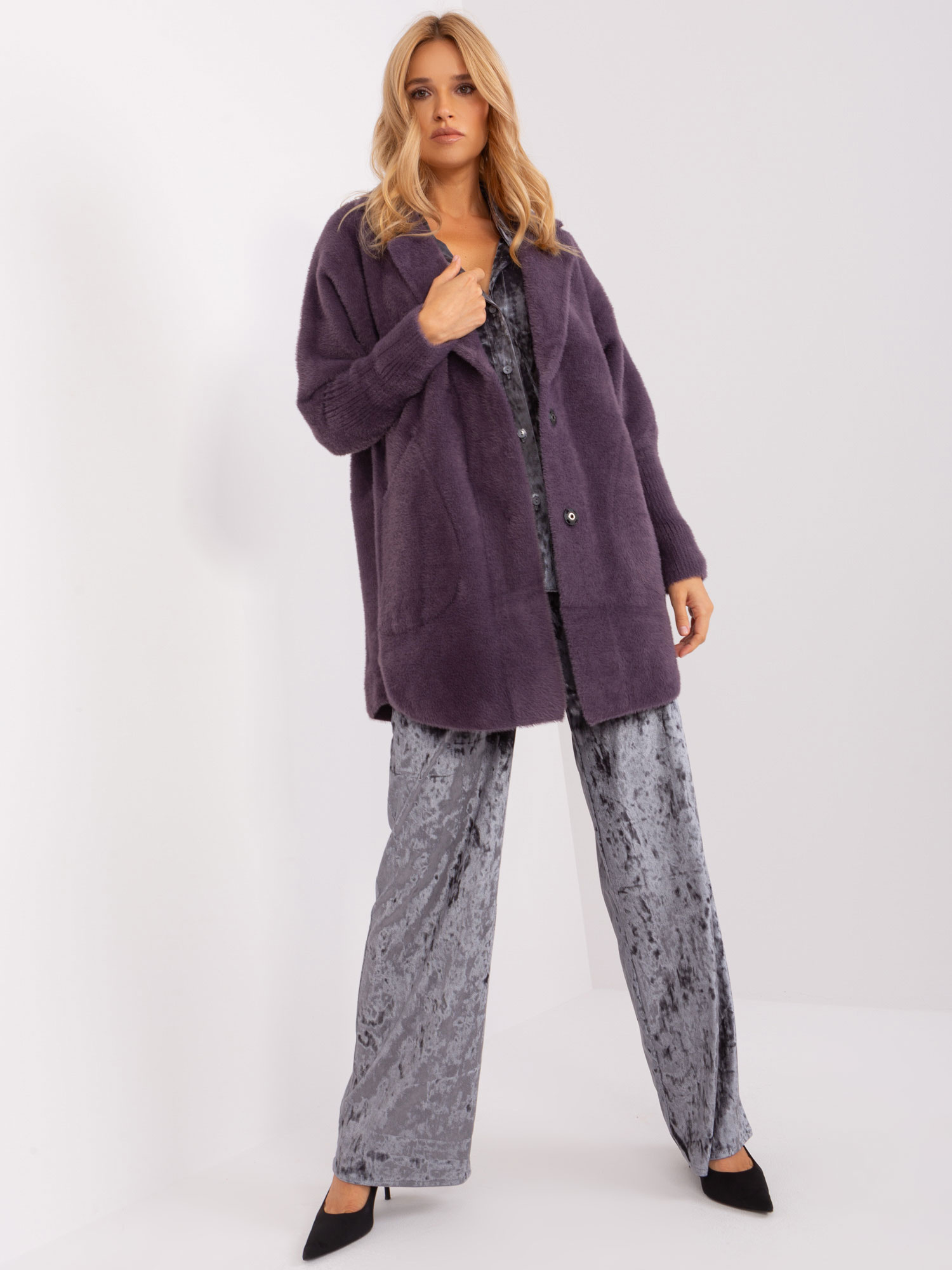 Płaszcz Ciemny fioletowy - obrazek 5