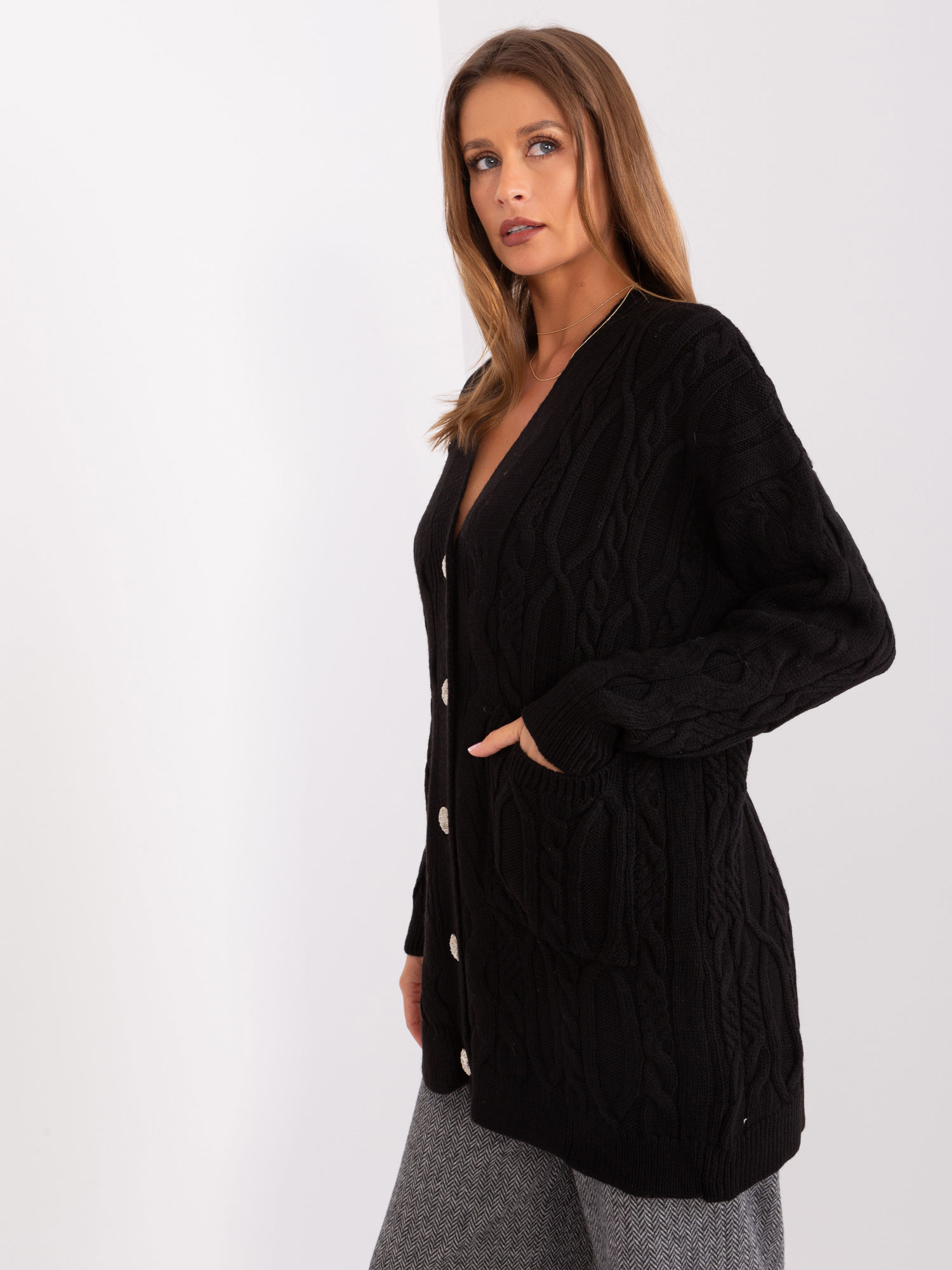 Kardigan Czarny - obrazek 5
