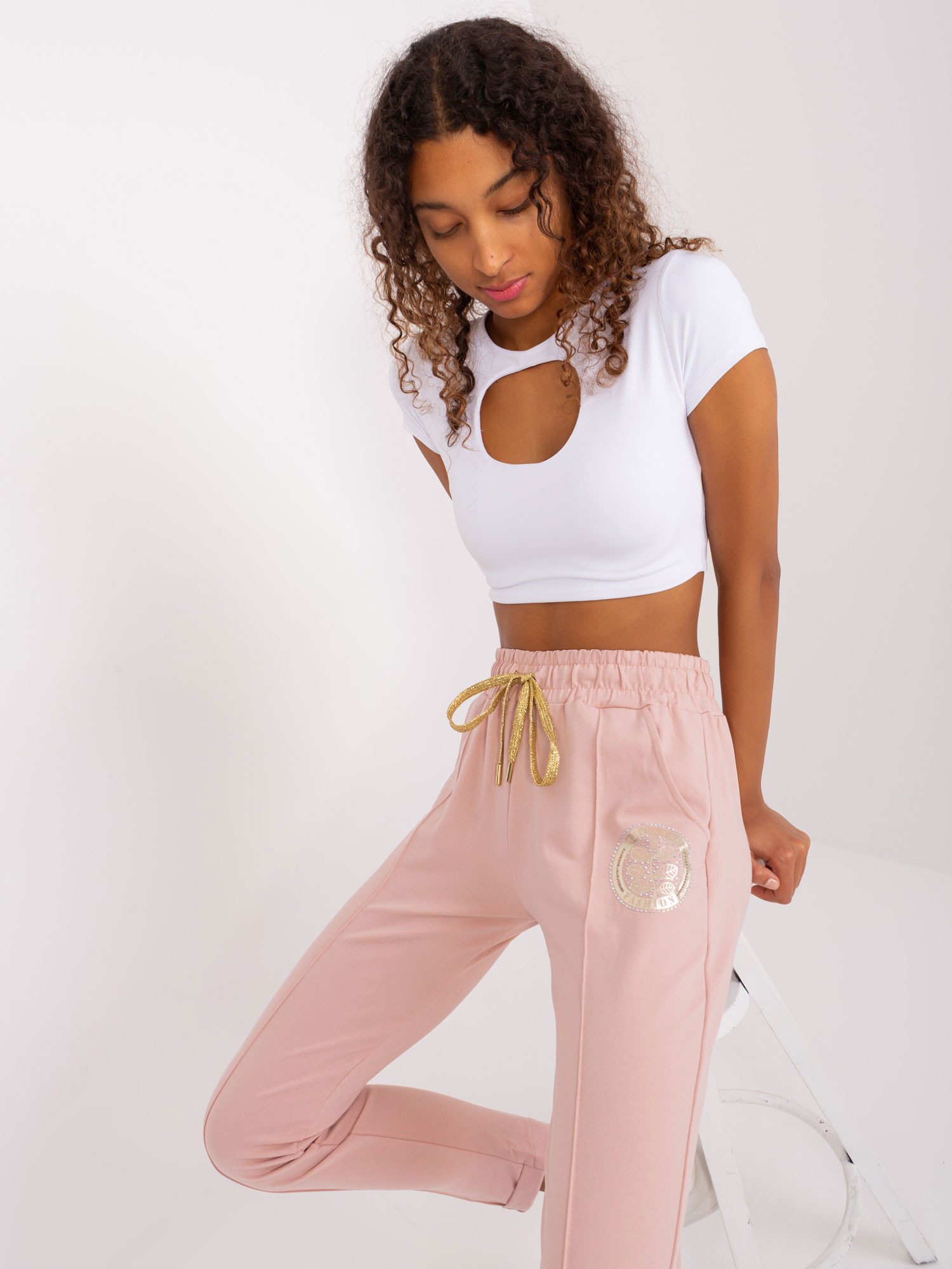 Spodnie dresowe Jasny różowy - obrazek 5