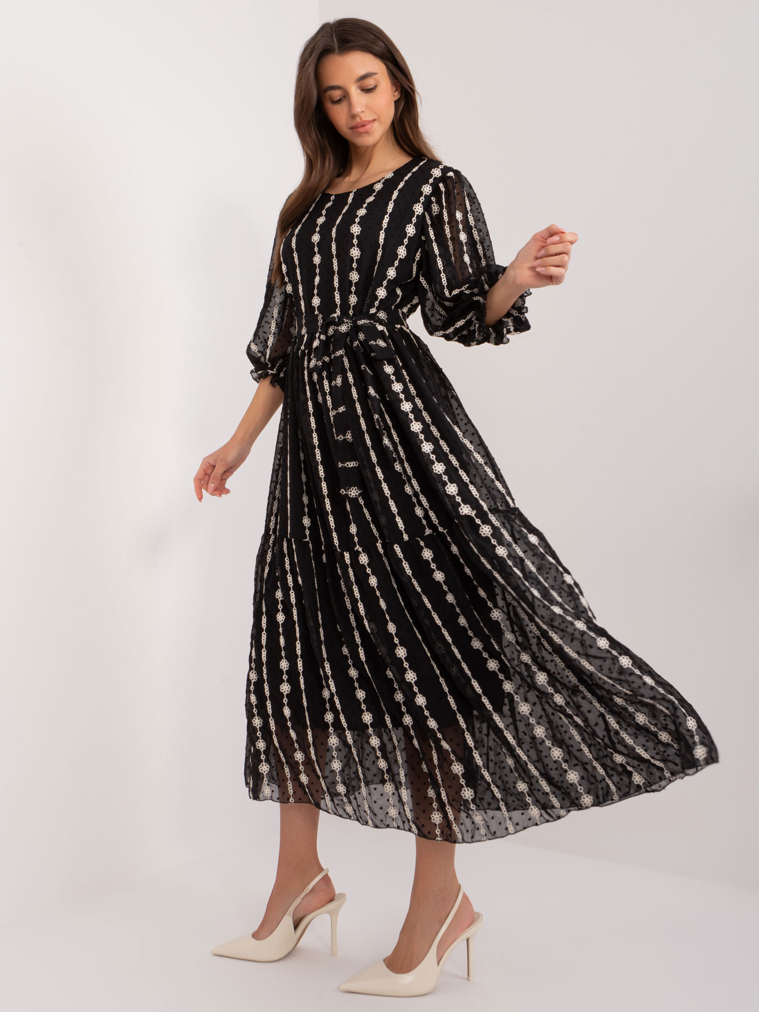 Sukienka Czarno-beżowy - obrazek 5