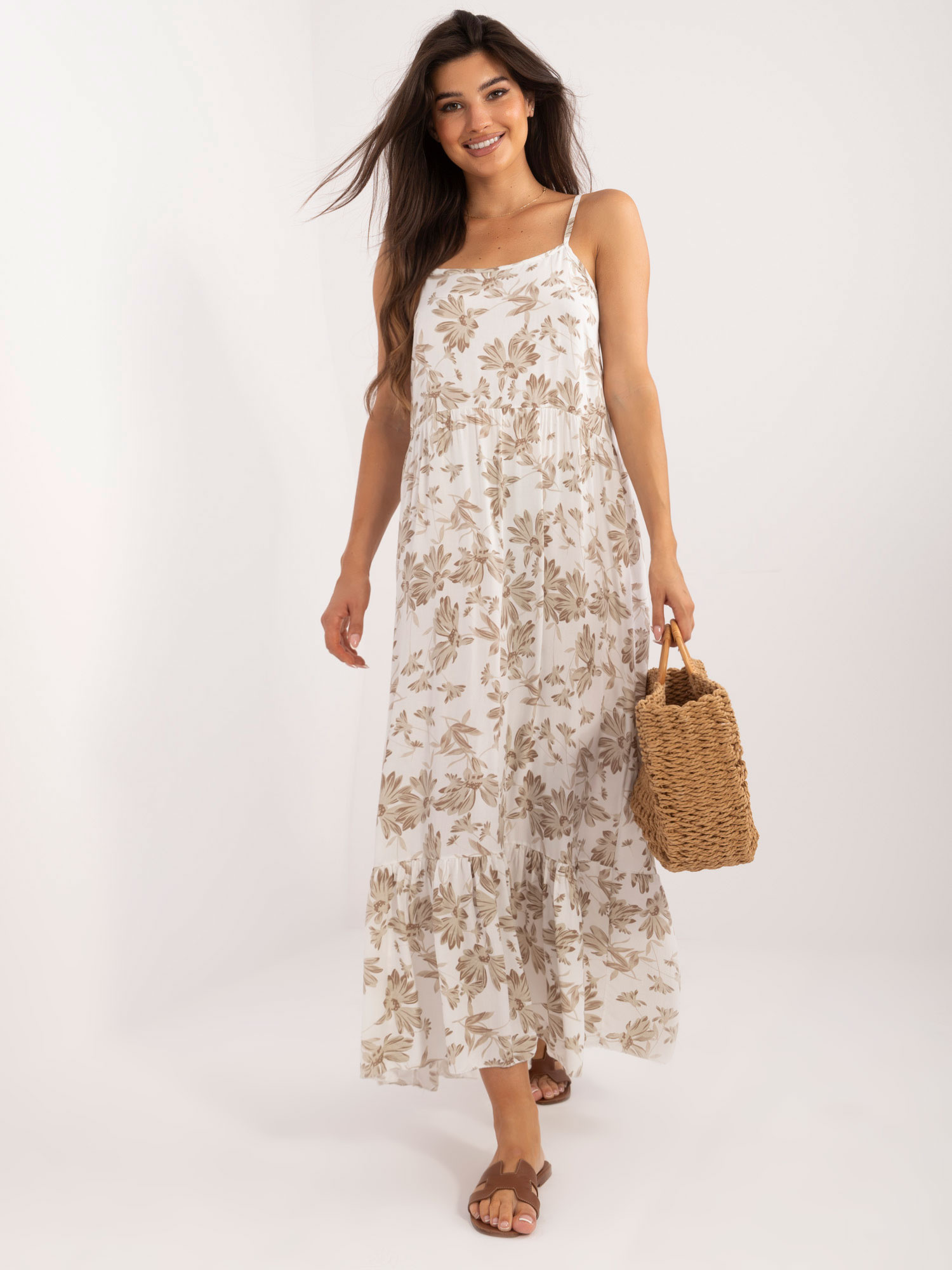 Sukienka Biało-beżowy - obrazek 5