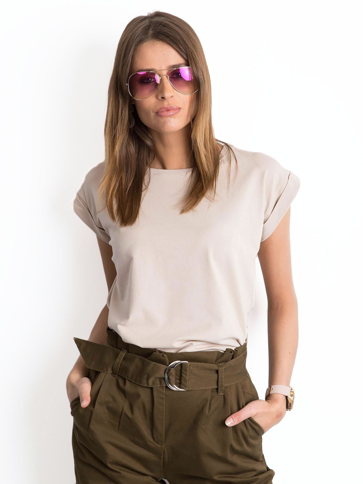 T-shirt Beżowy - obrazek 5