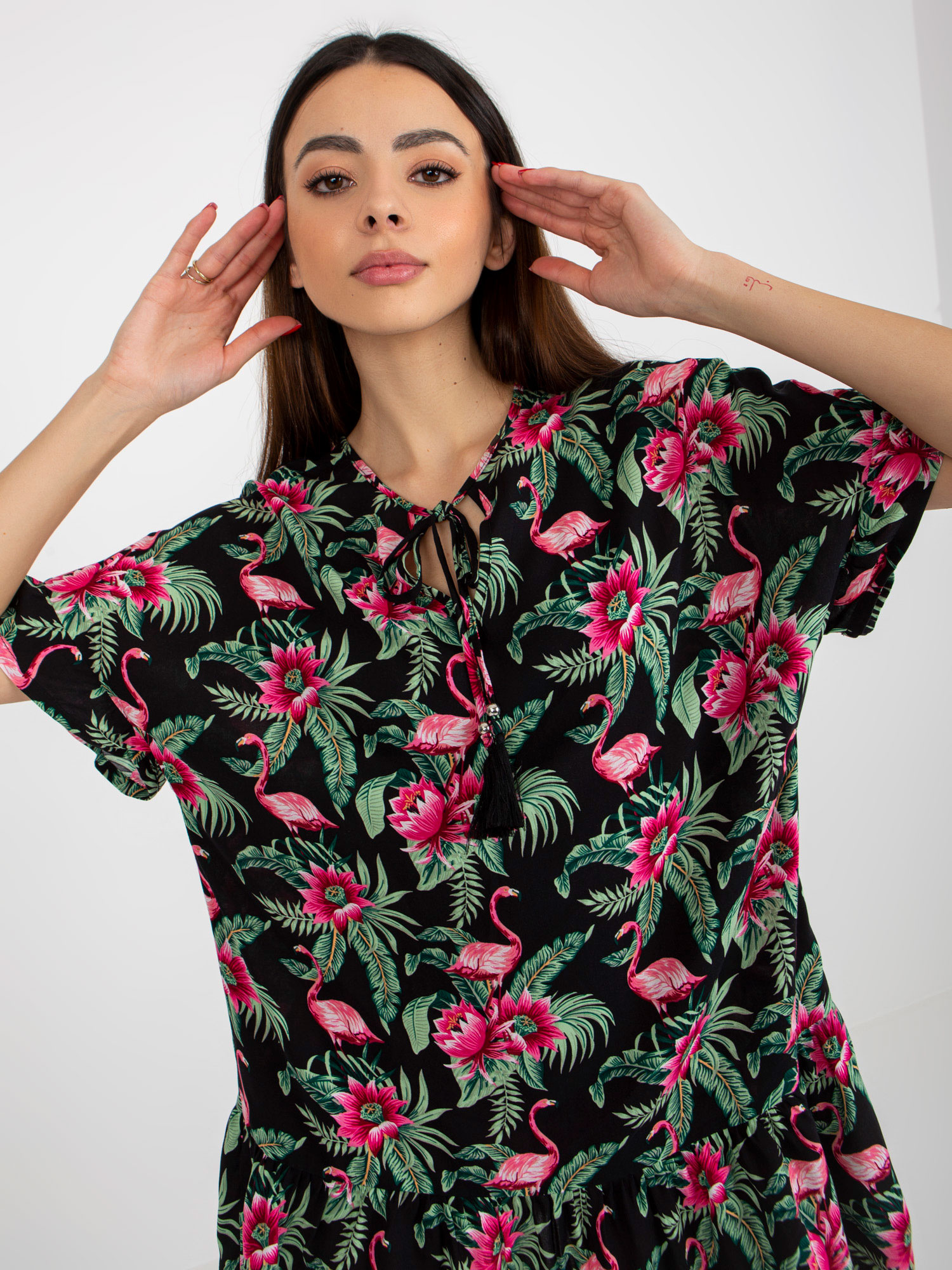 Sukienka Czarno-zielony - obrazek 5