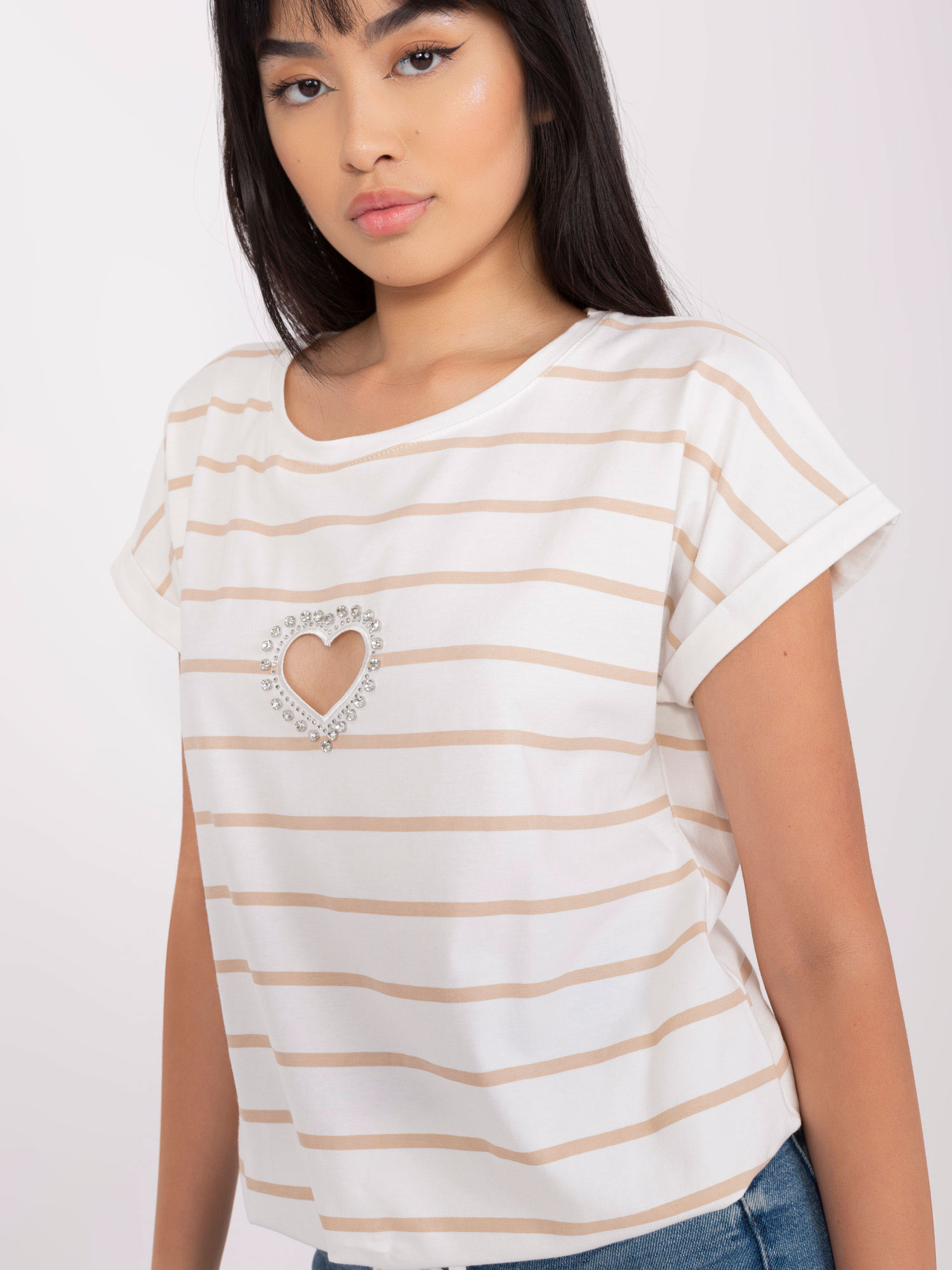 Bluzka Biało-beżowy - obrazek 5