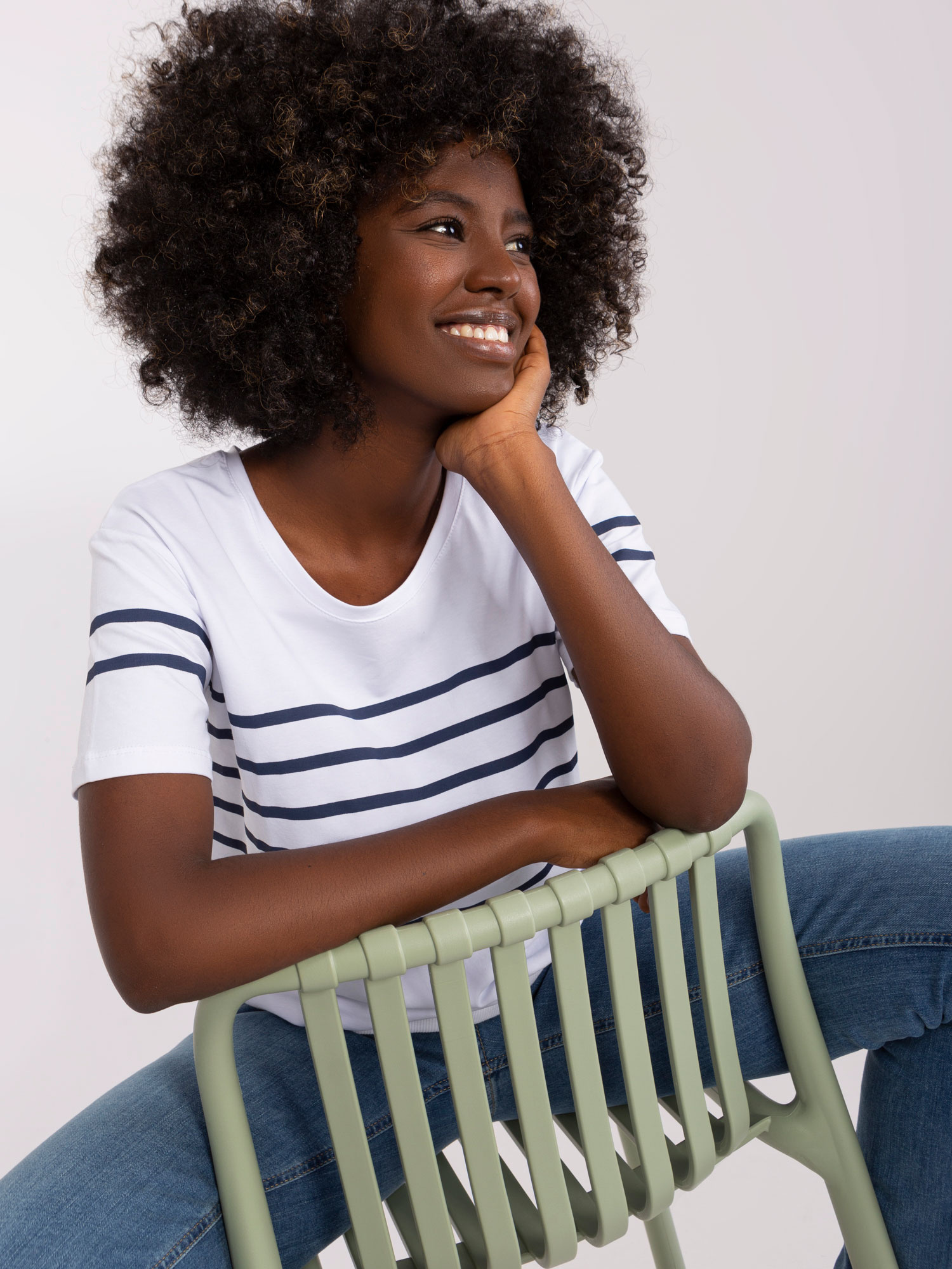 Bluzka Biało-granatowy - obrazek 5