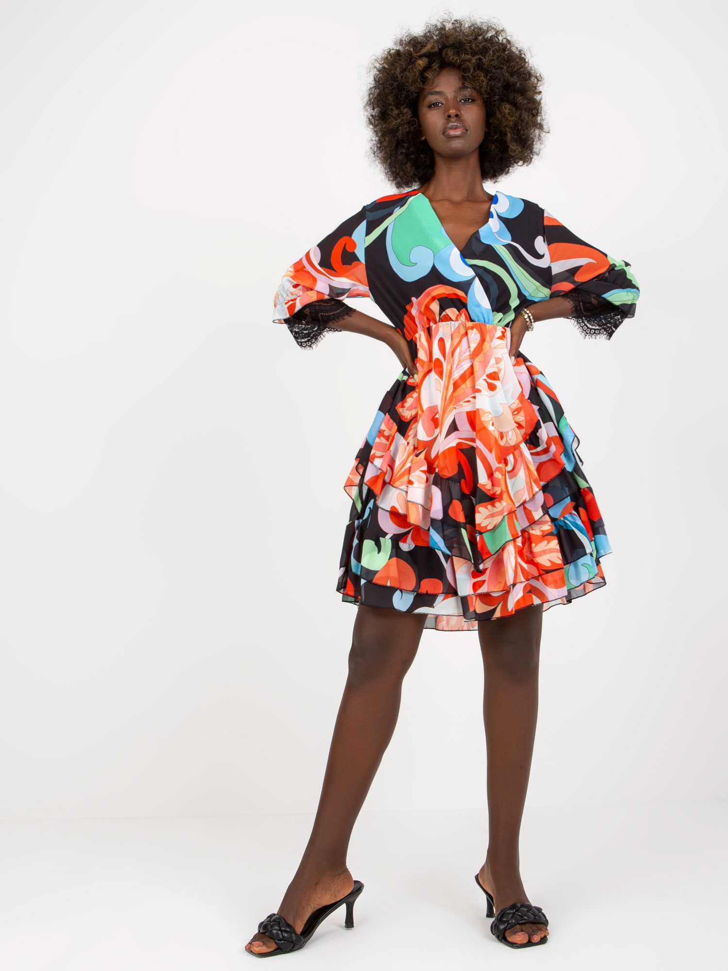 Sukienka Czarno-zielony - obrazek 6