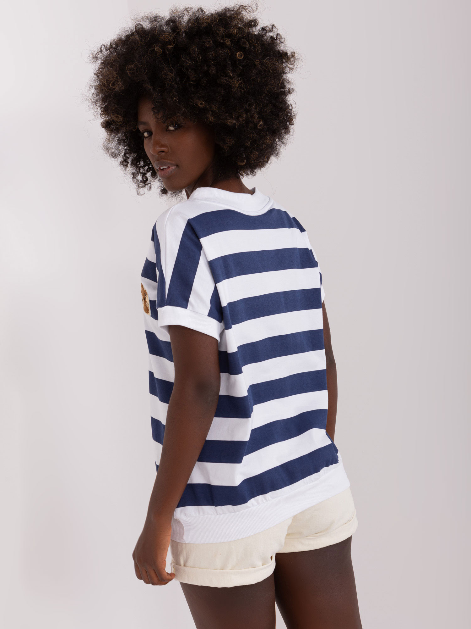 Bluzka Biało-granatowy - obrazek 6