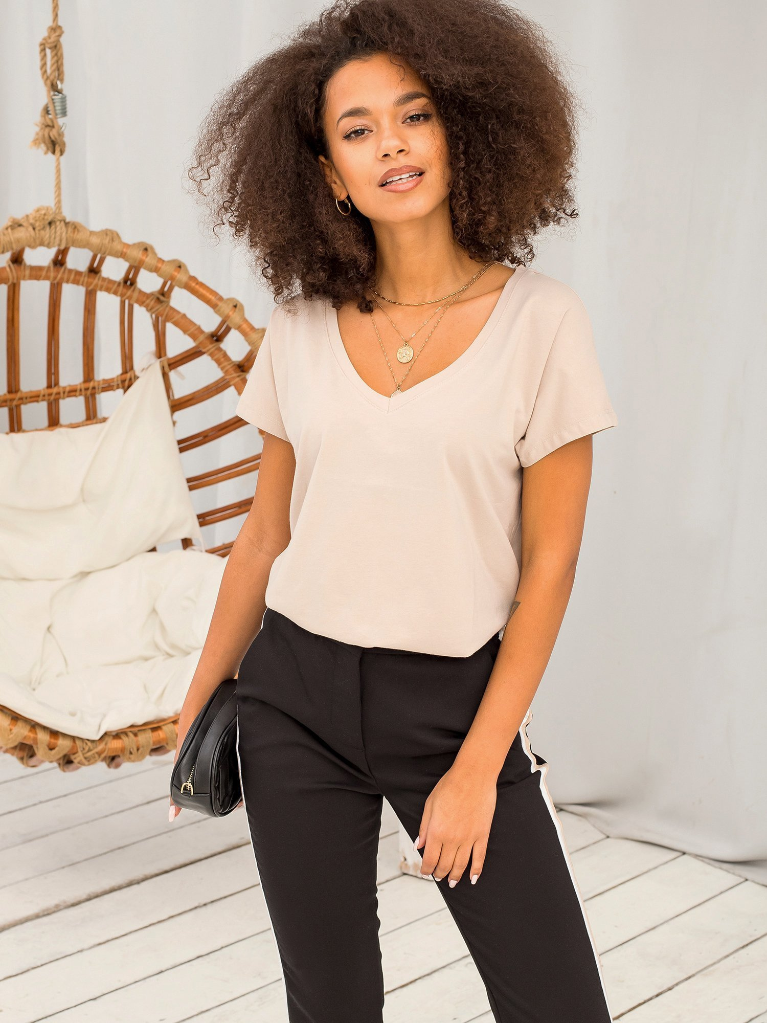 T-shirt Beżowy - obrazek 7